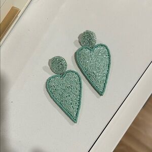 Elegant Beaded Heart Earrings